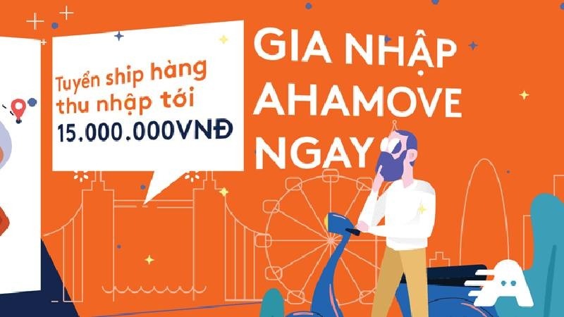 Làm việc của nhân viên giao hàng Ahamove